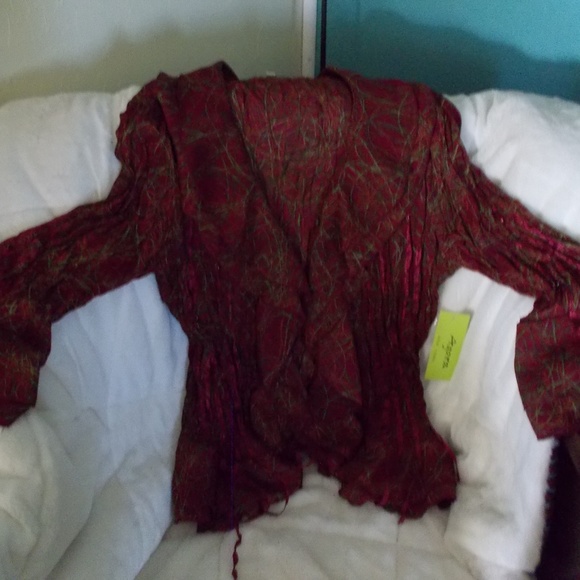 Burgundy long sleeve blouse - Picture 1 of 3
